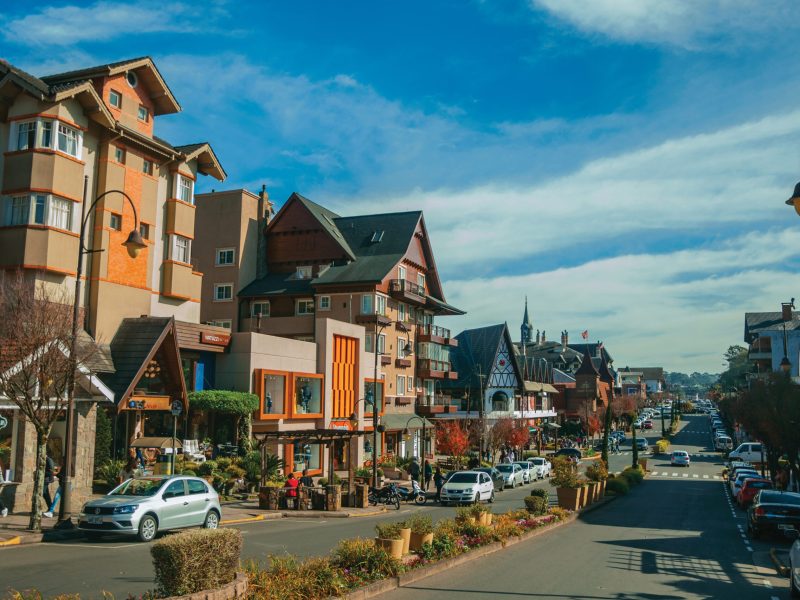 Gramado,,Brazil,-,July,21,,2019.,Buildings,With,Shops,And
